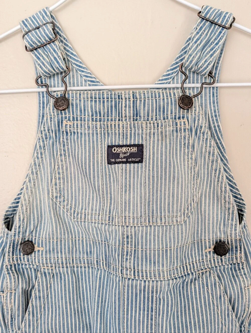 Oshkosh B'gosh Child's 24mo Hickory Stripe Overalls Denim Jeans